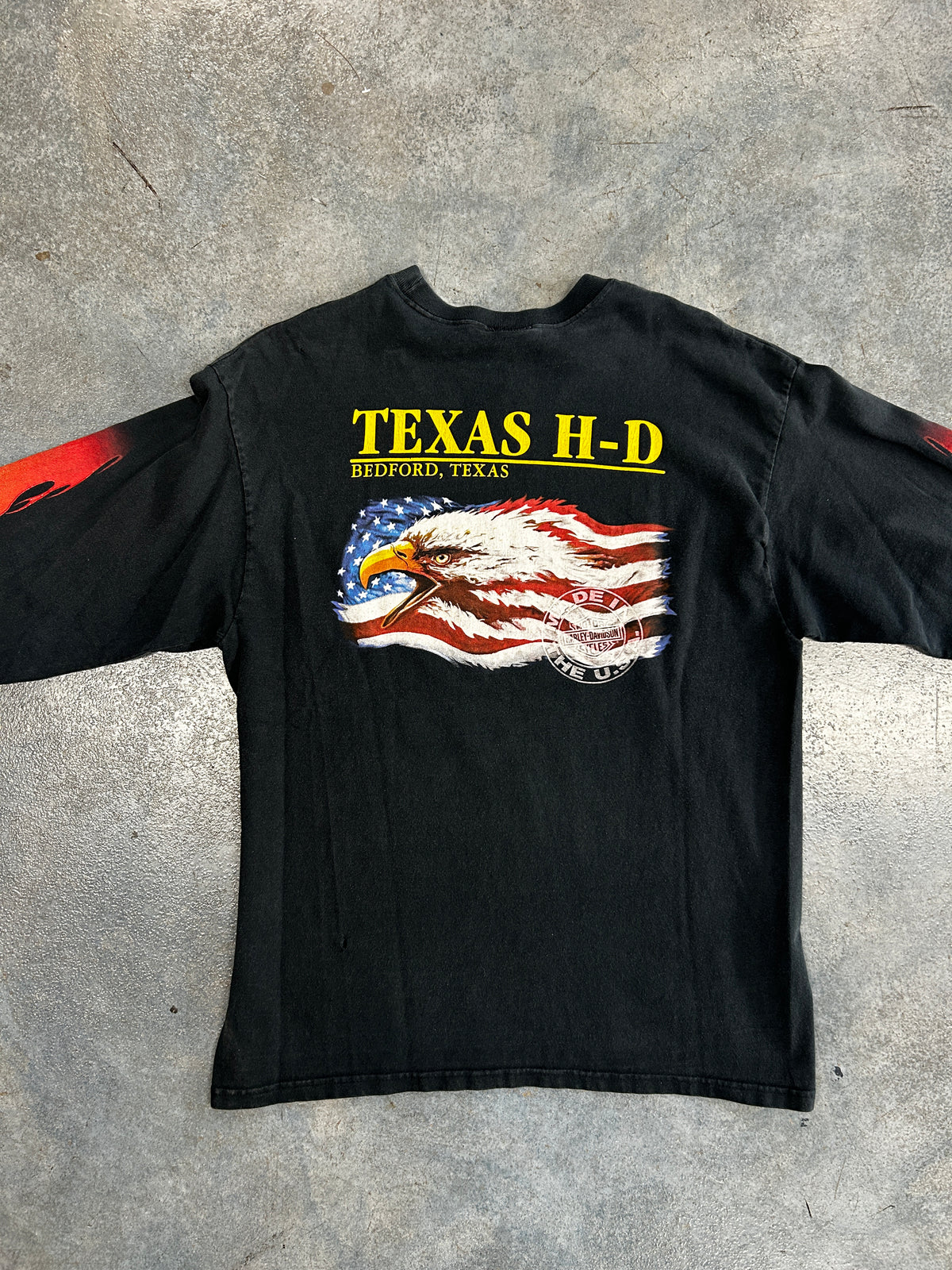 Vintage 1999 Harley Davidson Texas H-D Vintage Long Sleeve Black Tee