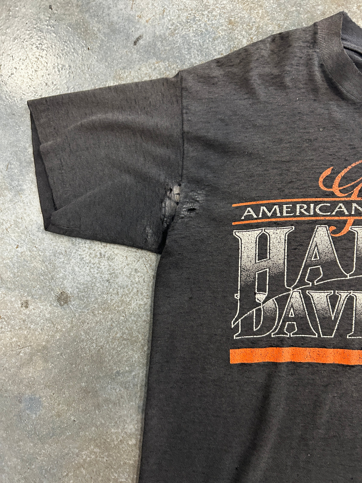 Vintage Genuine American Motorcycles Harley Davidson Gray Tee