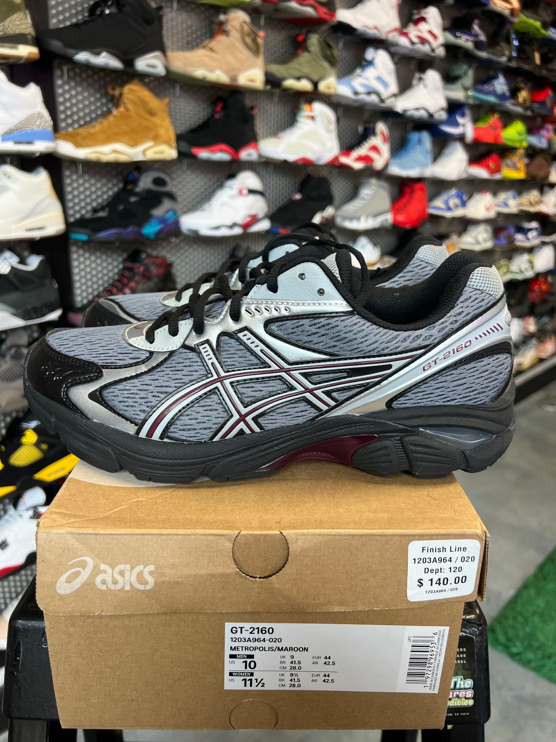 ASICS GT-2160 Black Grey Burgundy