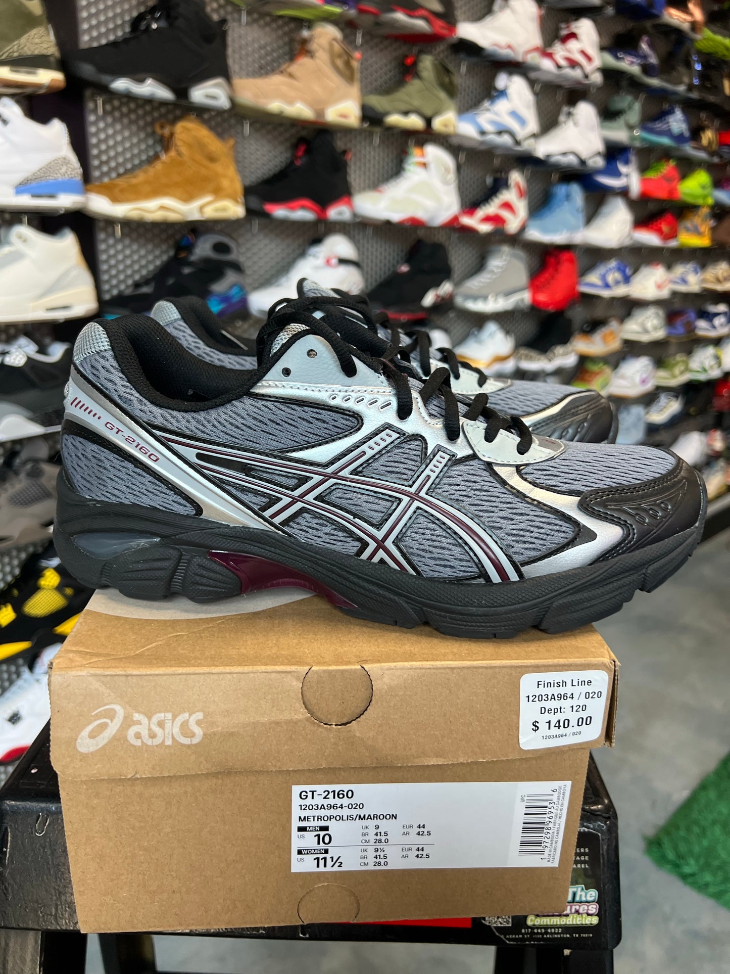 ASICS GT-2160 Black Grey Burgundy