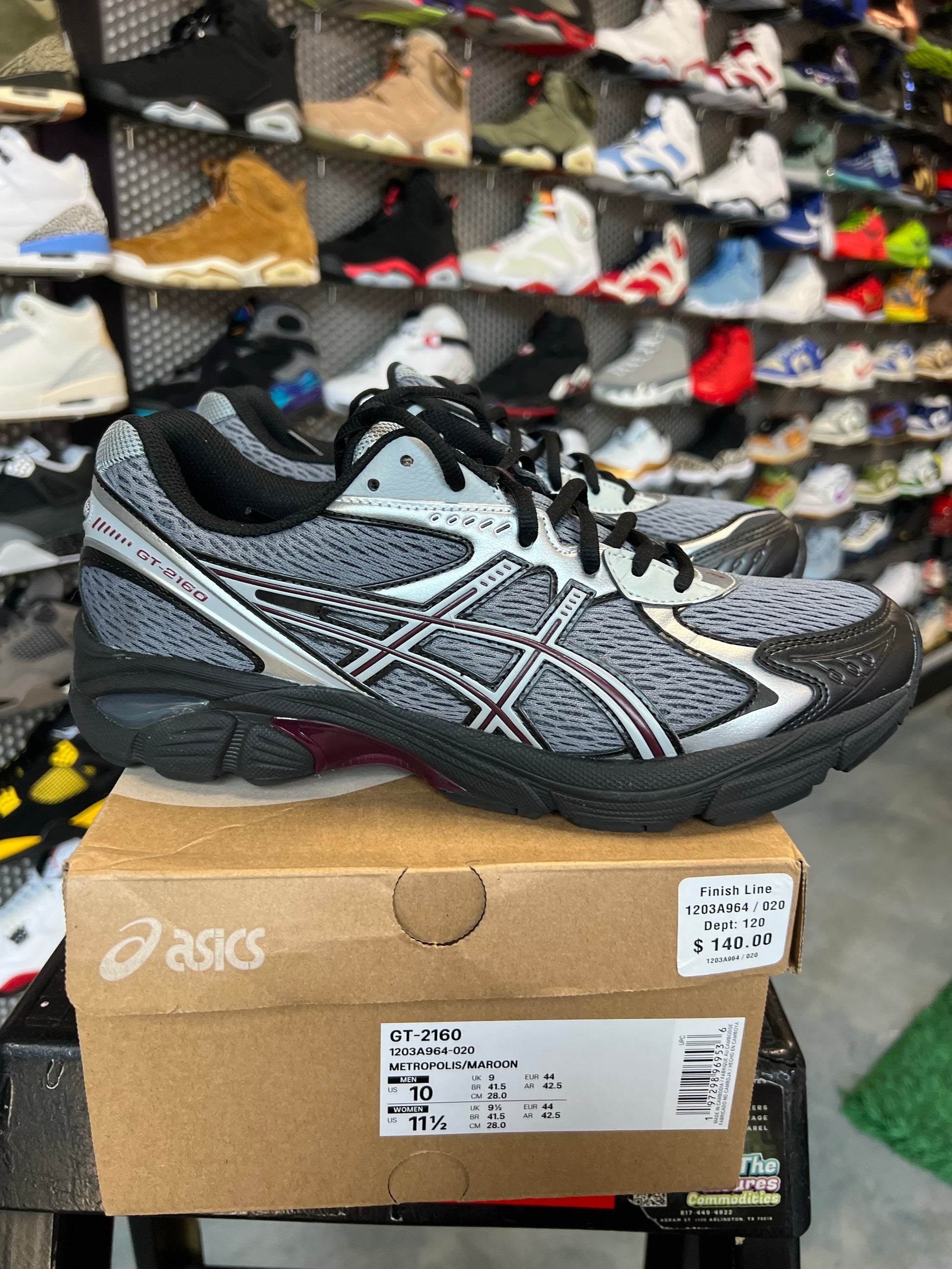 ASICS GT-2160 Black Grey Burgundy