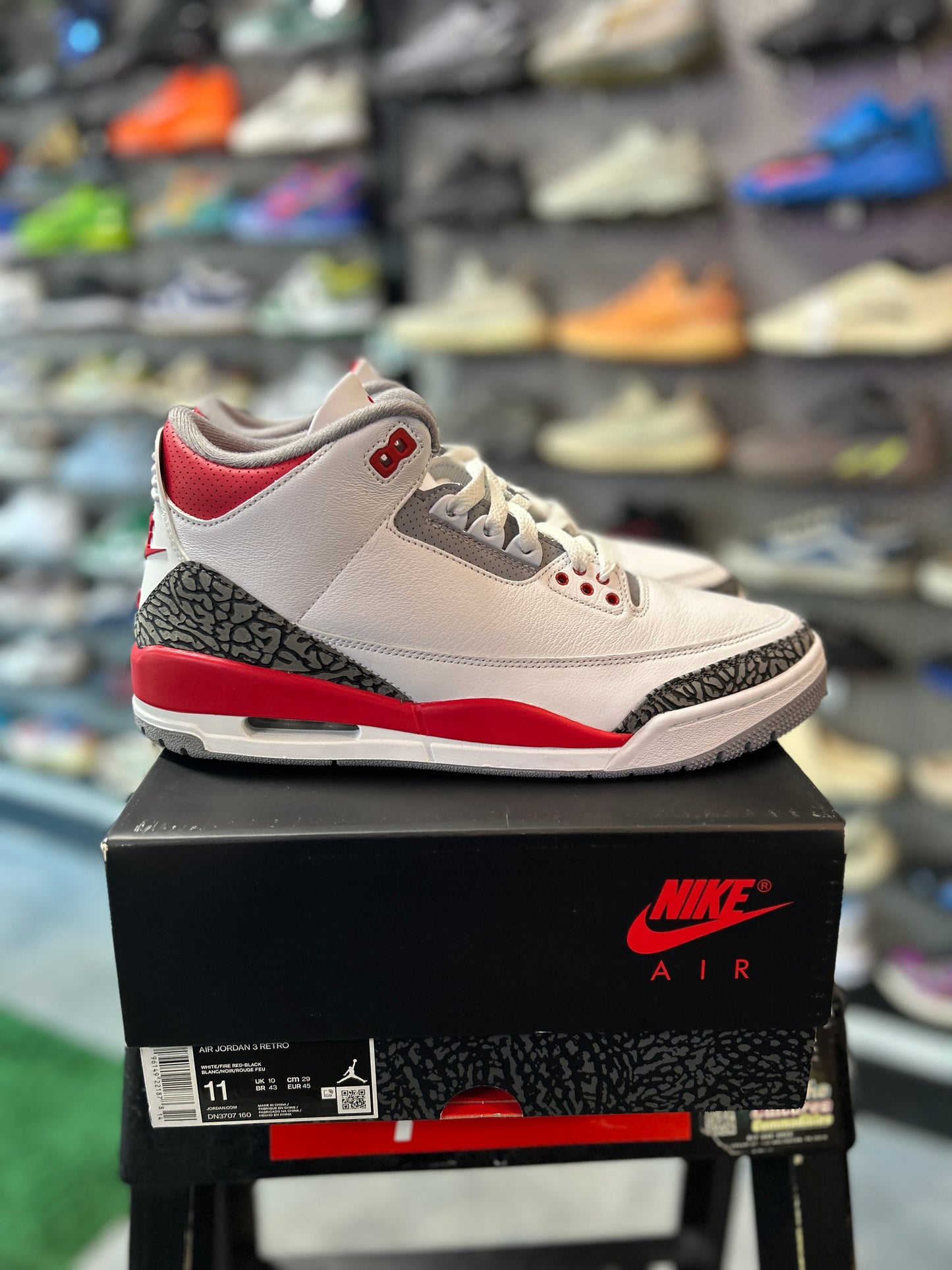Jordan 3 Retro Fire Red (2022) Tried On (LC)