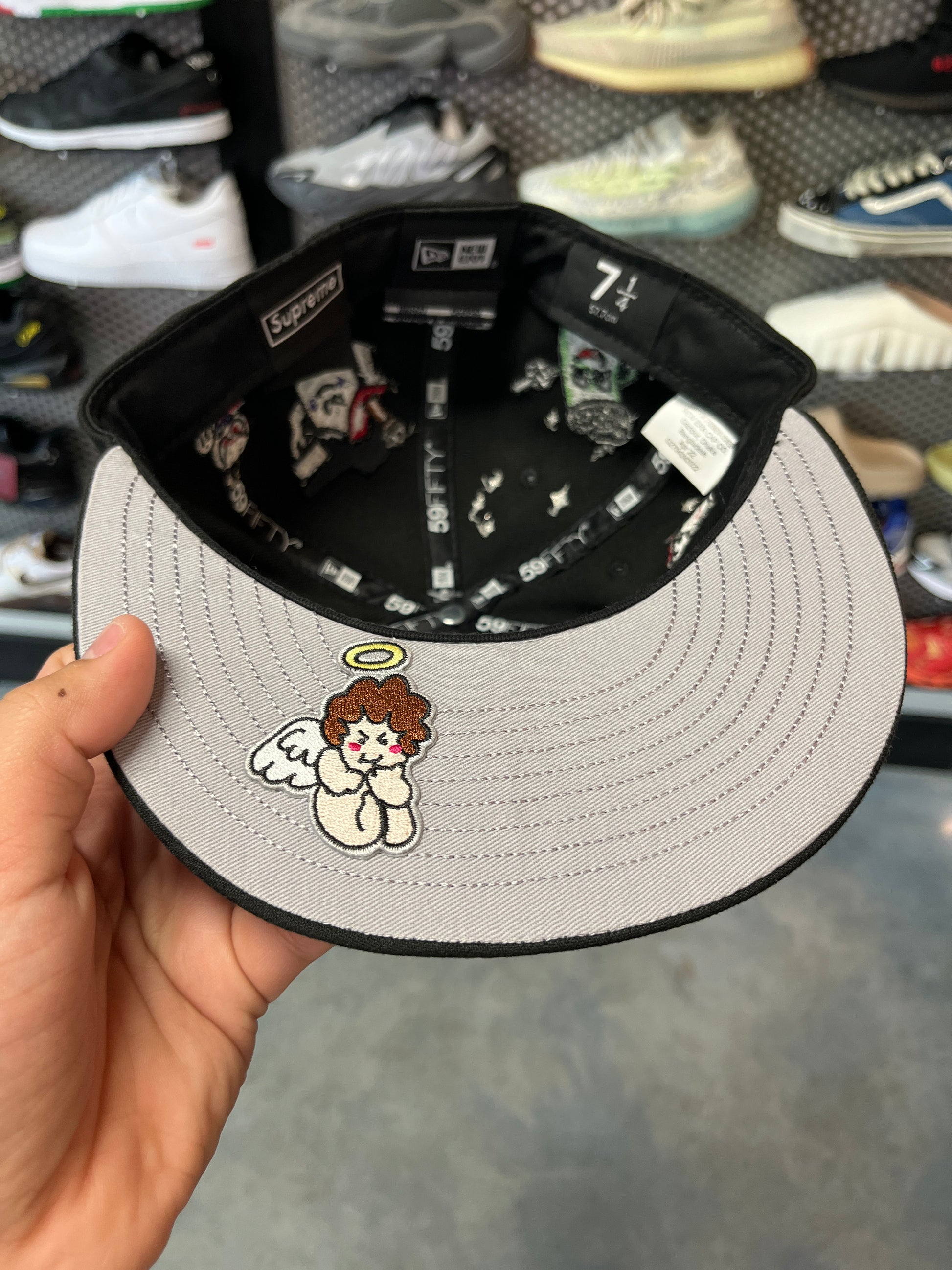 Supreme S logo New Era Cap Black
