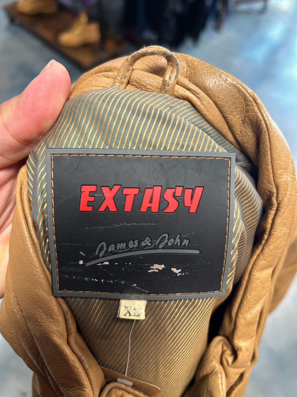 Vintage Extasy James & John Leather Zip Up Brown Jacket