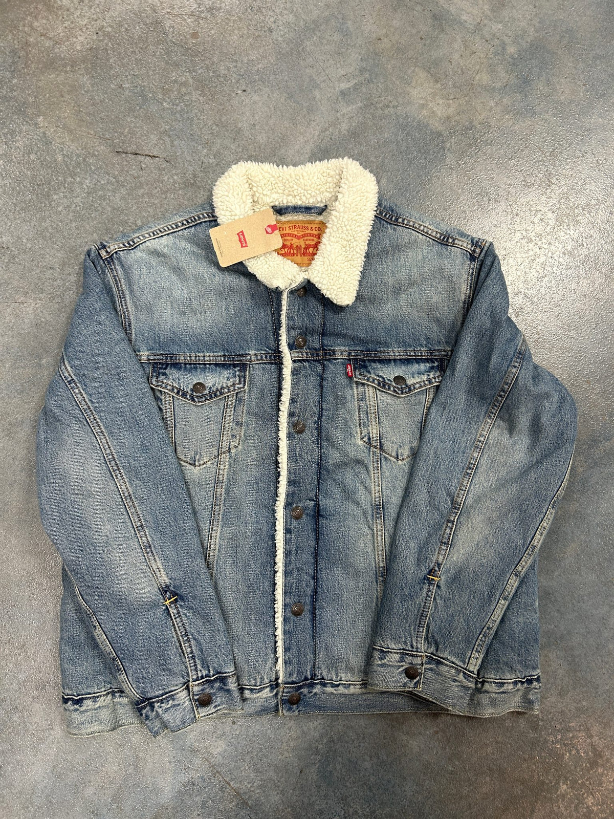 Levi's Type III Denim Sherpa Lined Trucker Jacket New