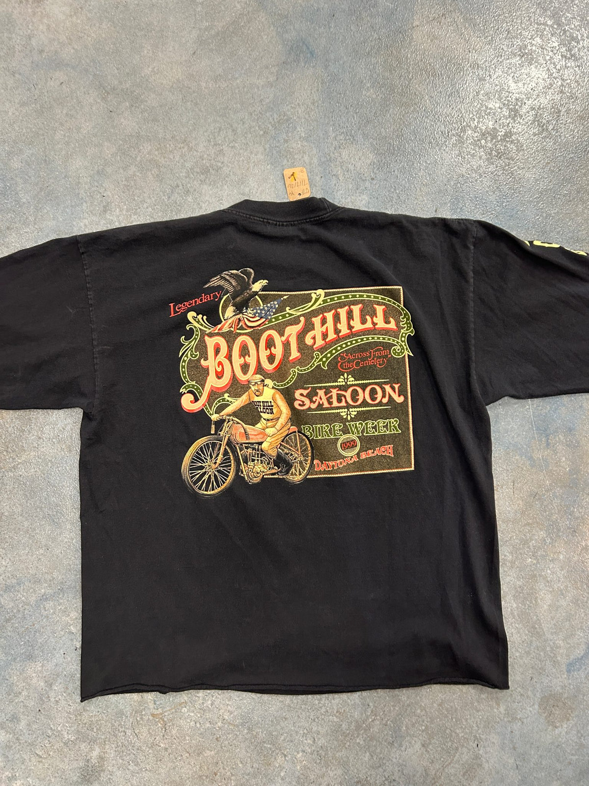 Vintage BOOTHILL SALOON Biker Week 199 Black Long Sleeve