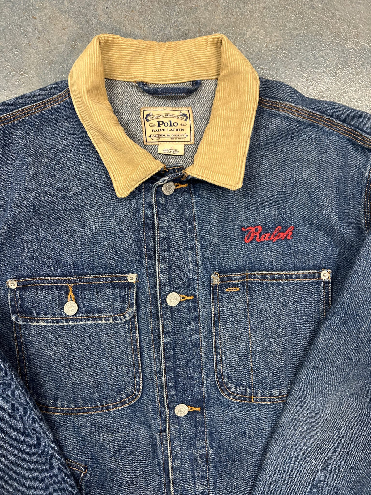 Vintage Polo Ralph Lauren Tiger Patch 1967 Dungaree Denim Trucker Jean Jacket
