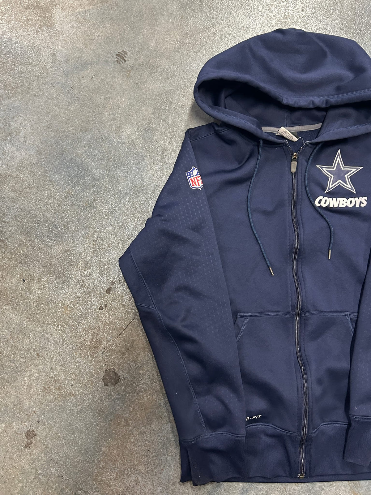 Nike Therma-FIT NFL Dallas Cowboys Full Zip Hoodie Navy