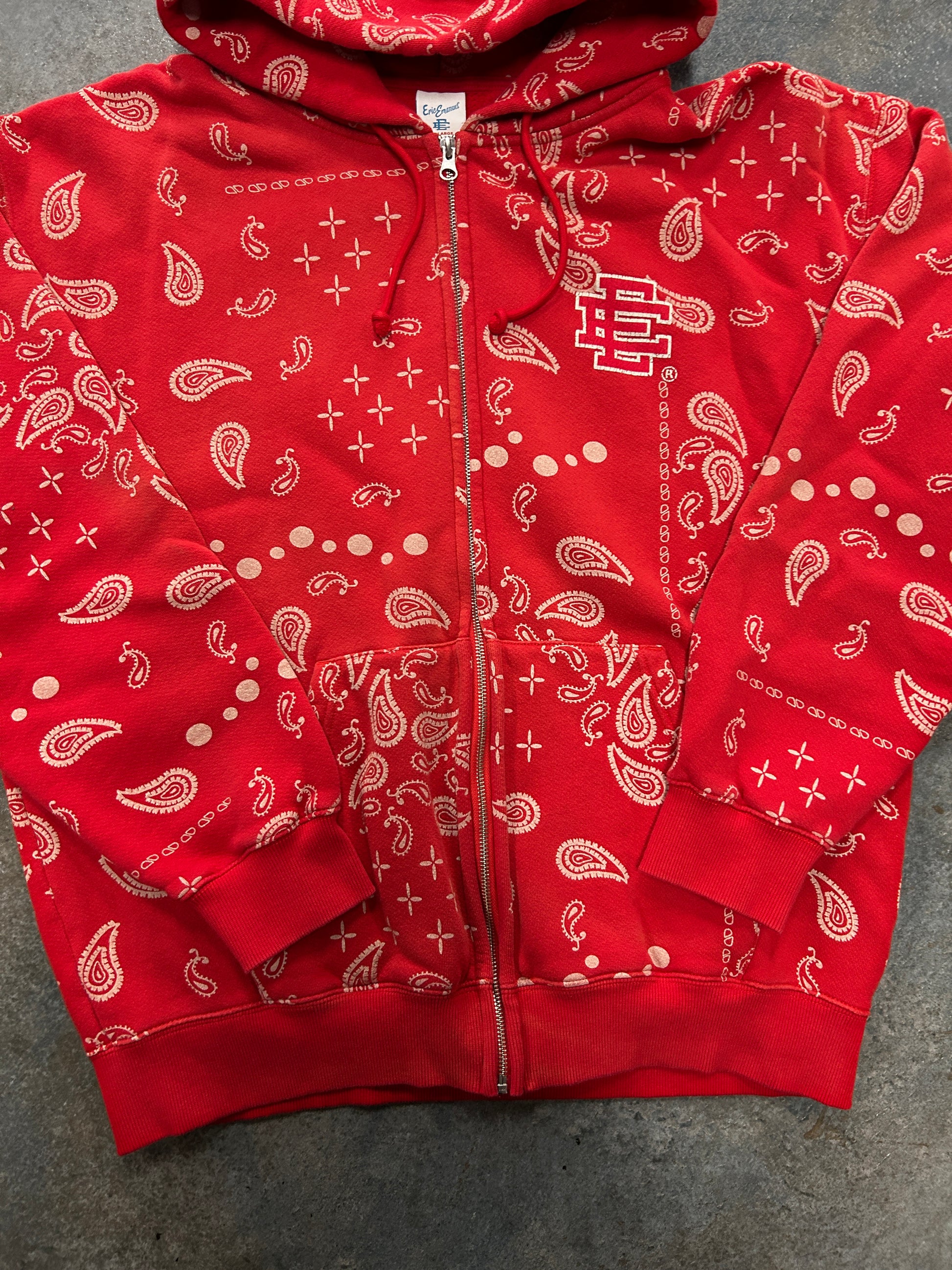 Eric Emanuel EE Zip-Up (SS25) Red Paisley B32