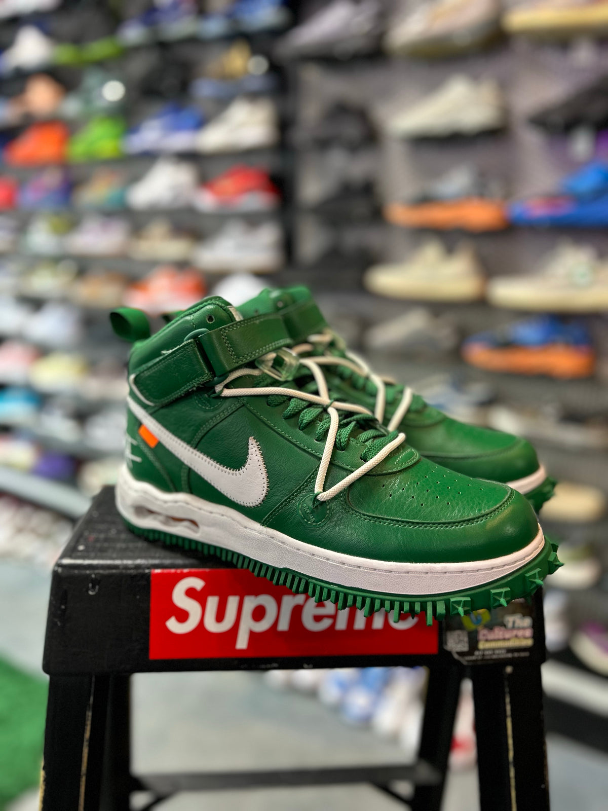 Nike Air Force 1 Mid Off-White Pine Green (YC)