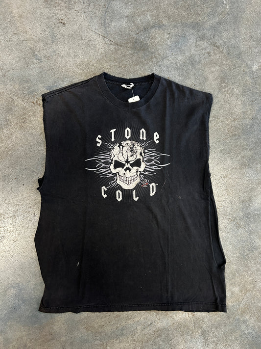 Vintage Stone Cold Skull Cut Off Black Tee