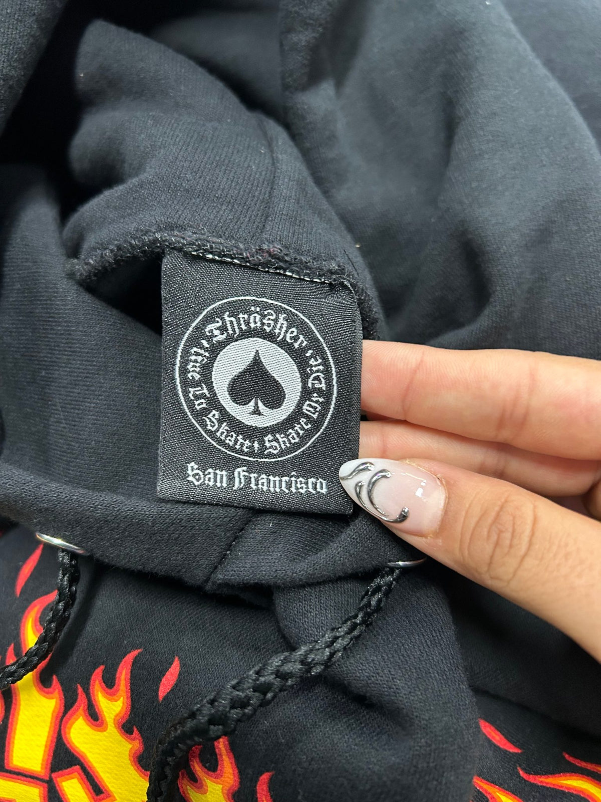 Thrasher Flame Logo Black Hoodie
