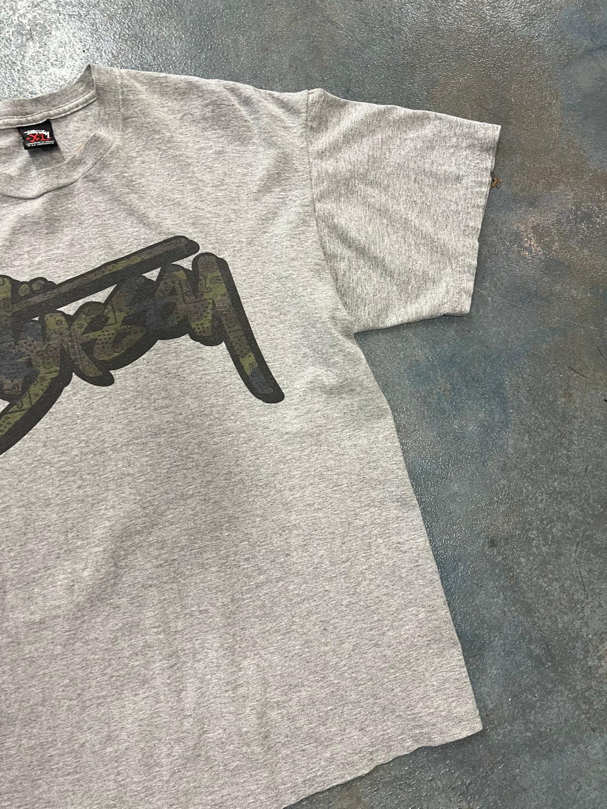 Stussy Dark Gray Camo Graphic Tee