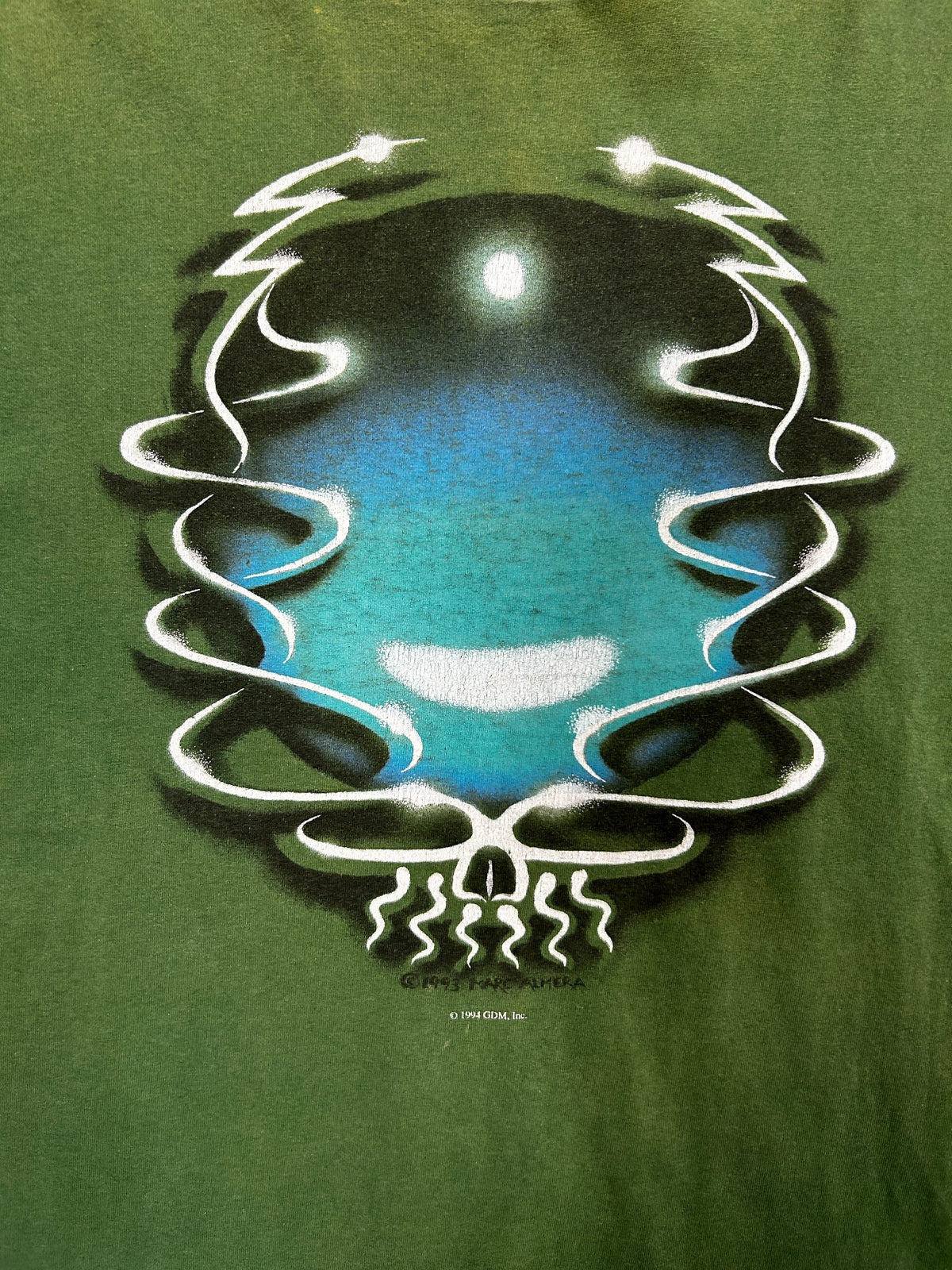 Vintage 1993-1994 Greatful Dead "AIRBRUSH STEALIE" Green Tee