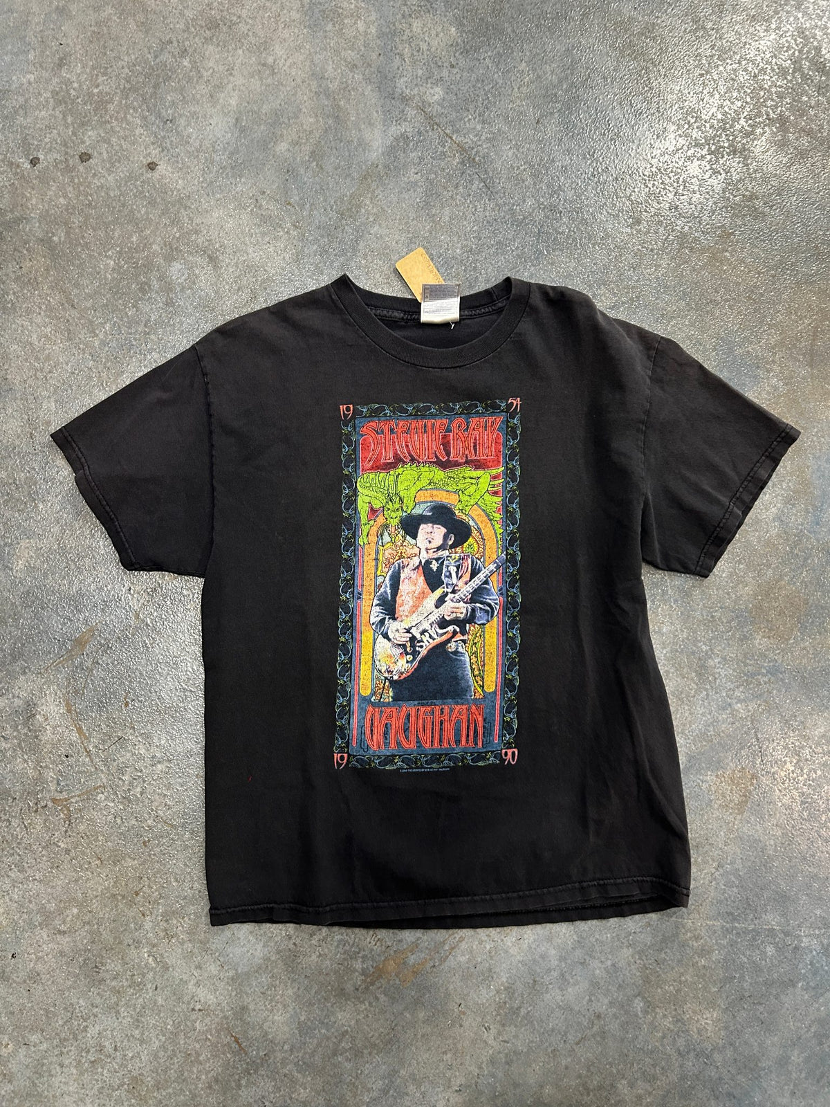 Vintage Stevie Ray Vaughan Detroit Fan Club Black Tee