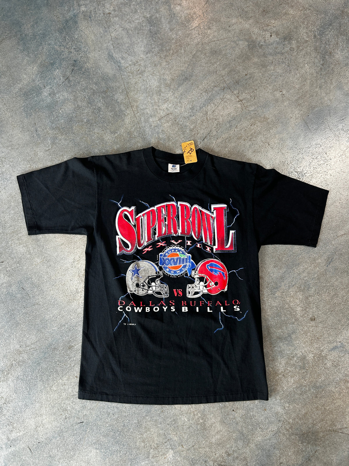 Vintage Super Bowl Cowboys Vs Bills Black Tee