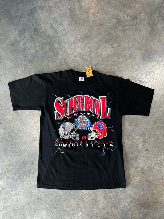 Vintage Super Bowl Cowboys Vs Bills Black Tee