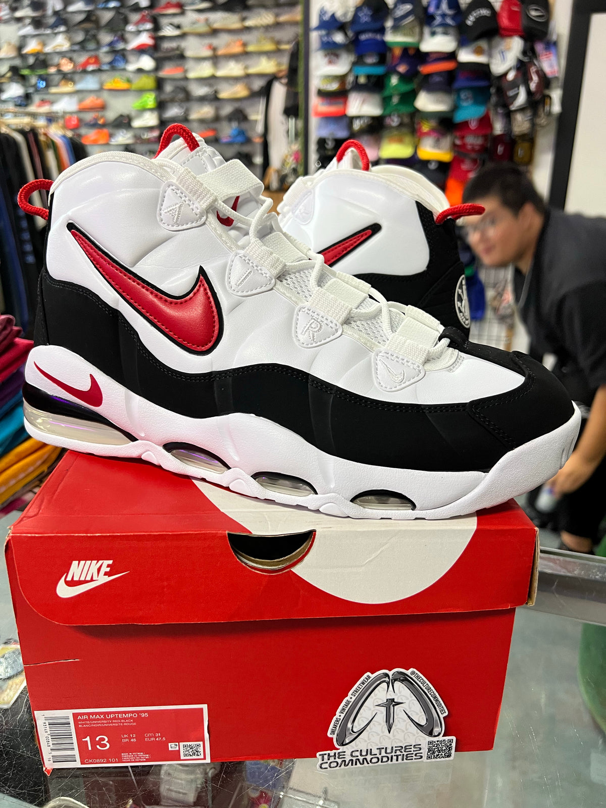 Nike Air Max Uptempo 95 White Red Black