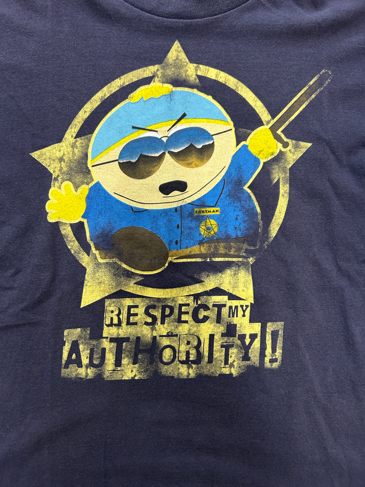 South Park Cartman “RESPECT MY AUTHORITY!” Navy Tee (YC) OTF
