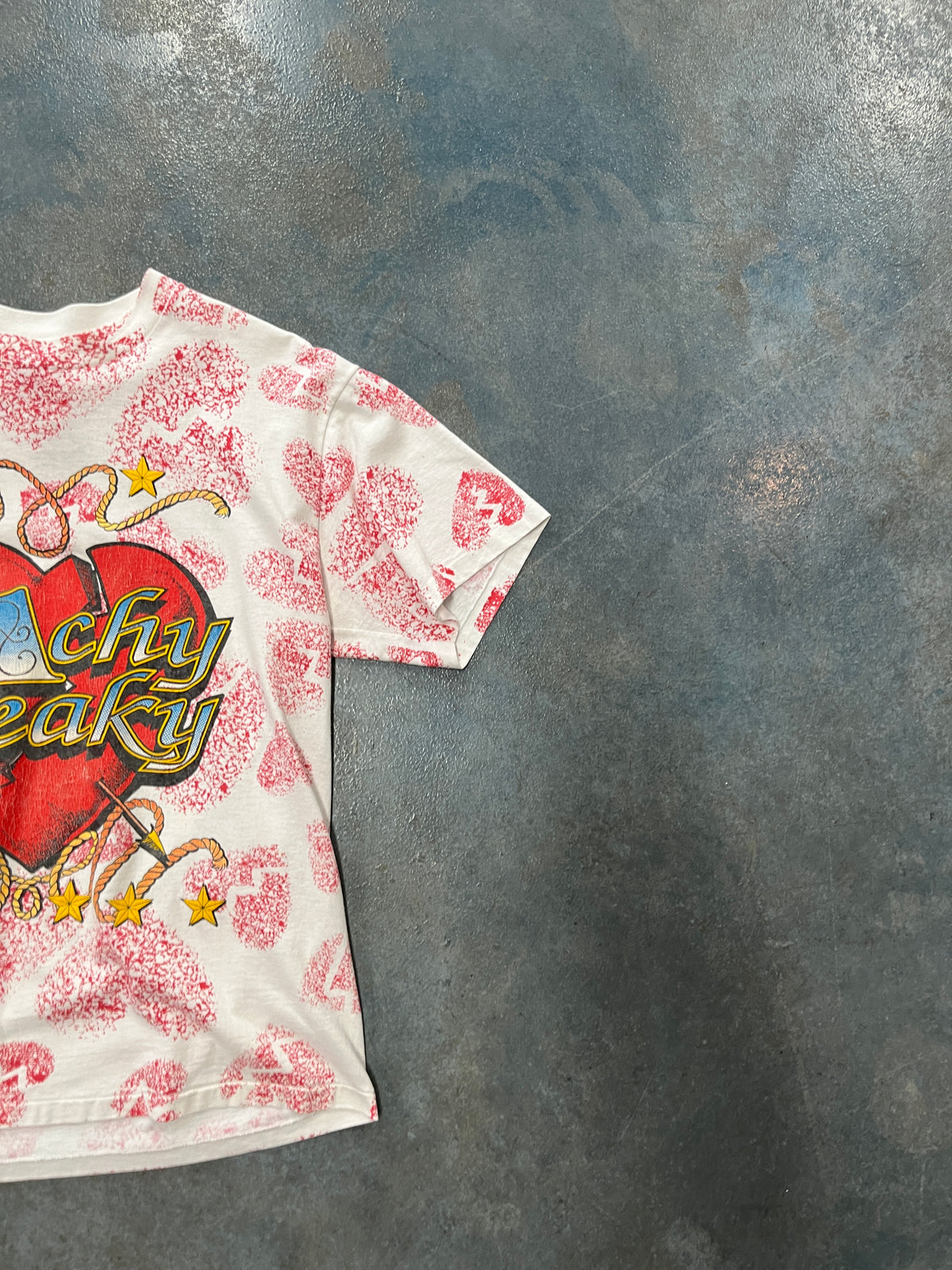 Vintage 90s Billy Ray Cyrus “Achy Breaky Heart” White Graphic T-Shirt OTF