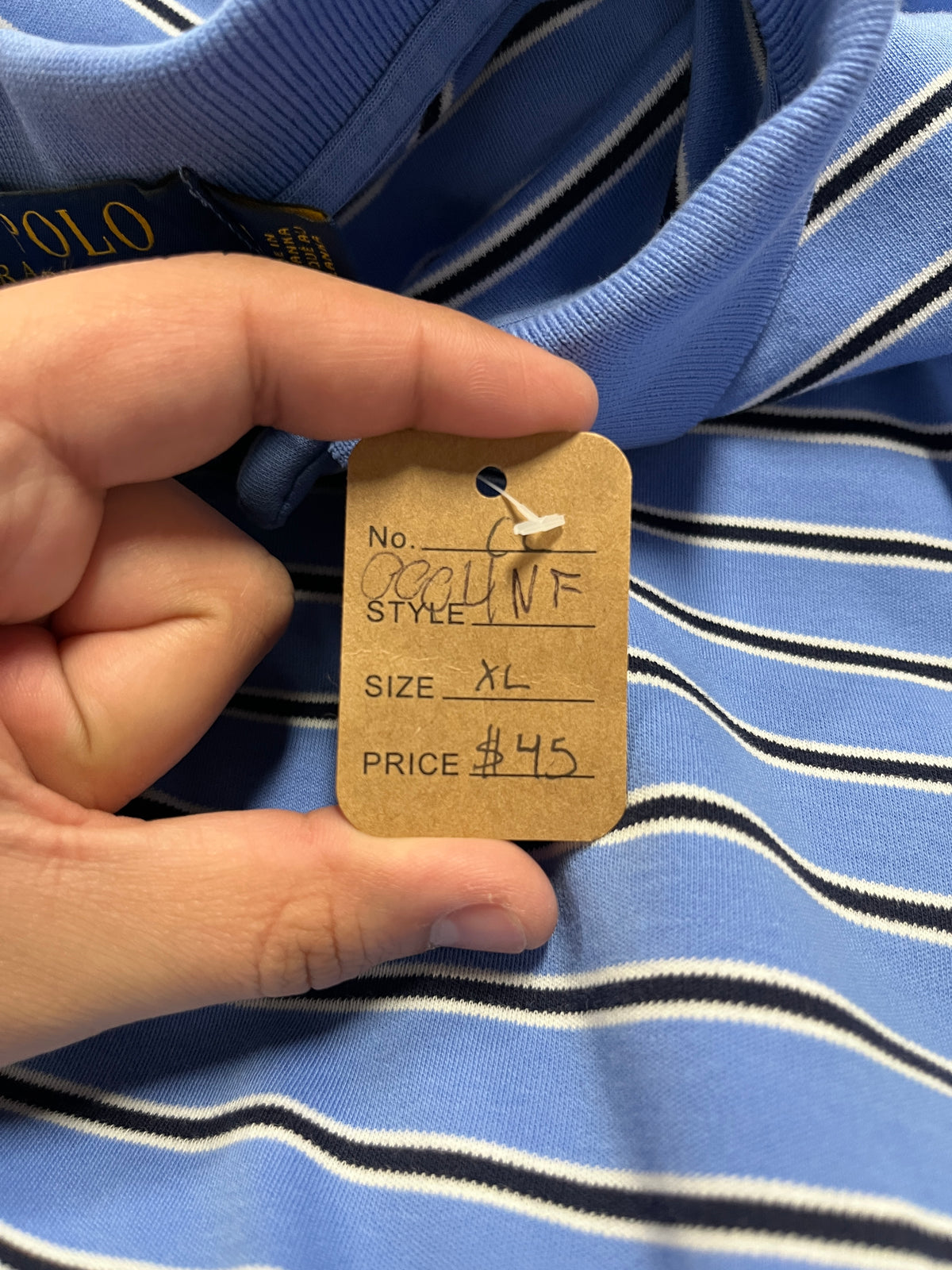 Polo Ralph Lauren Navy Blue Black Stripes B38 (RY)