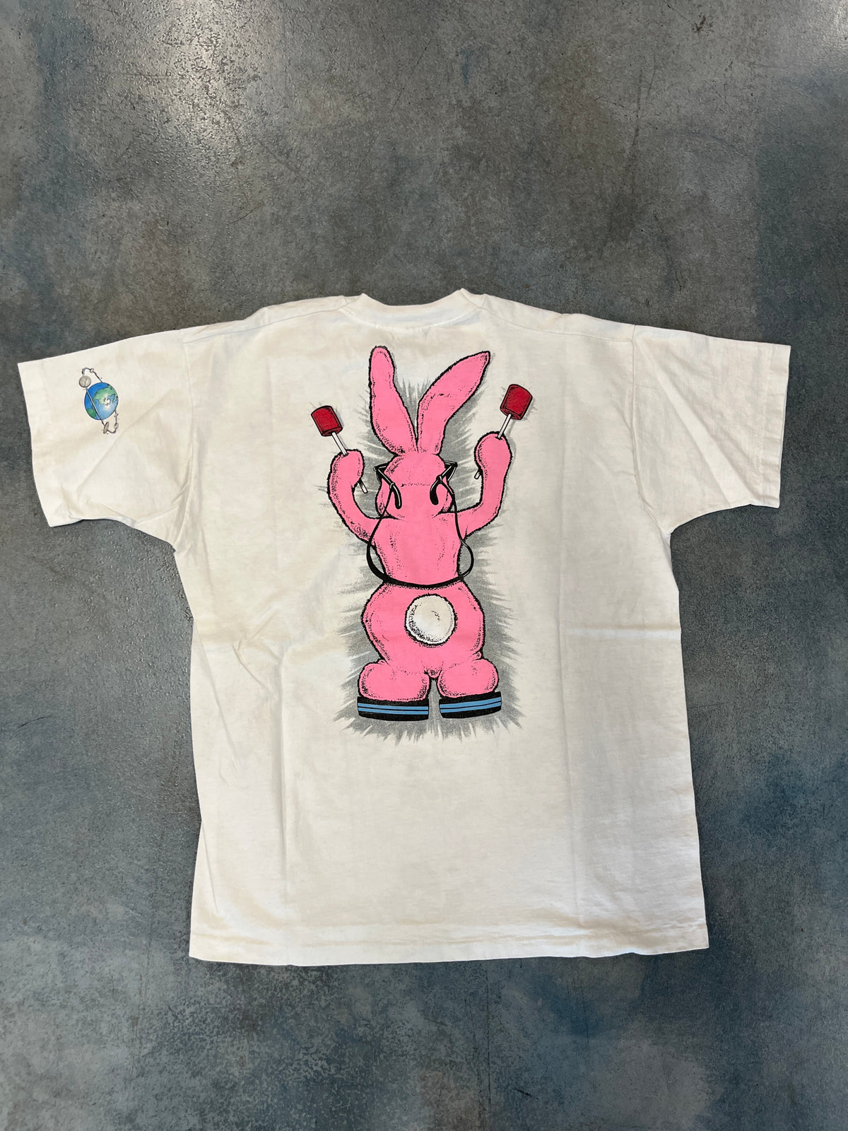 Pink Bunny Drums 'Energizer' White tee OTF