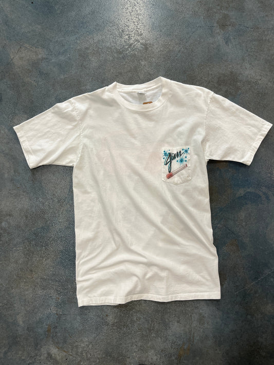Vintage Jim Ciggarete On front pocket white T-Shirt OTF
