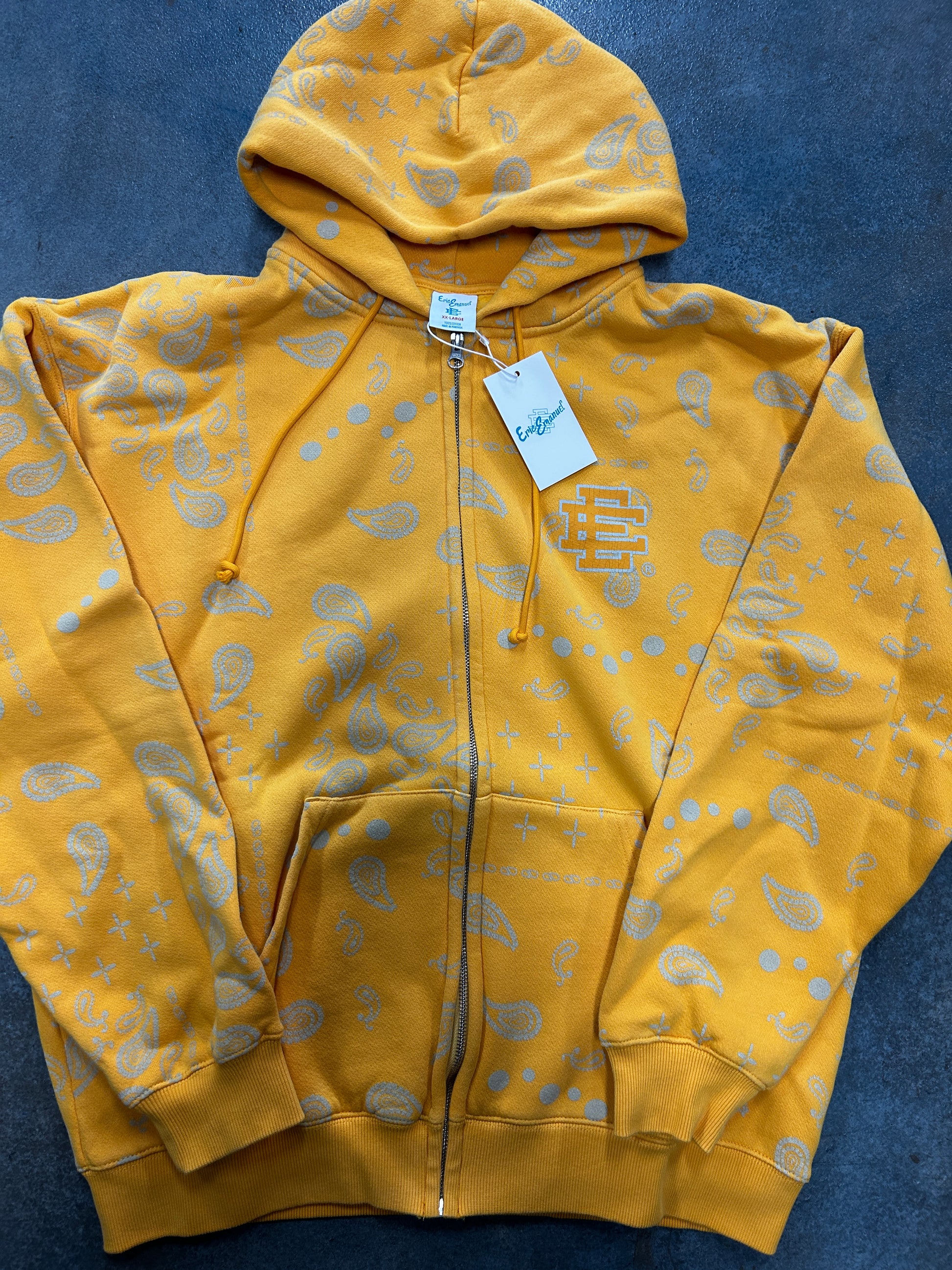 Eric Emanuel EE Zip-Up (SS25) Yellow Paisley B32