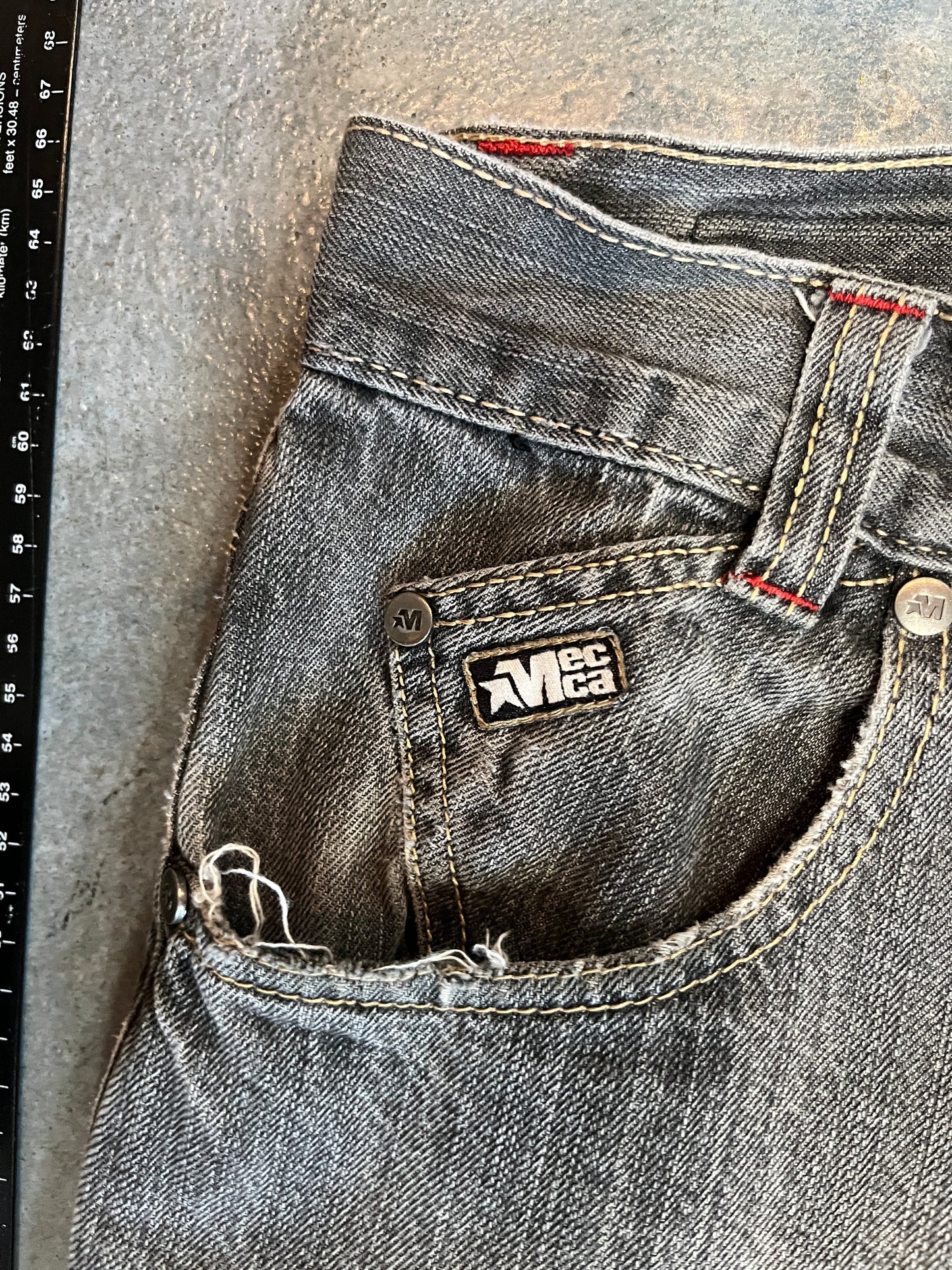 Mecca Dark Grey Faded Wash Denim Jorts OTF