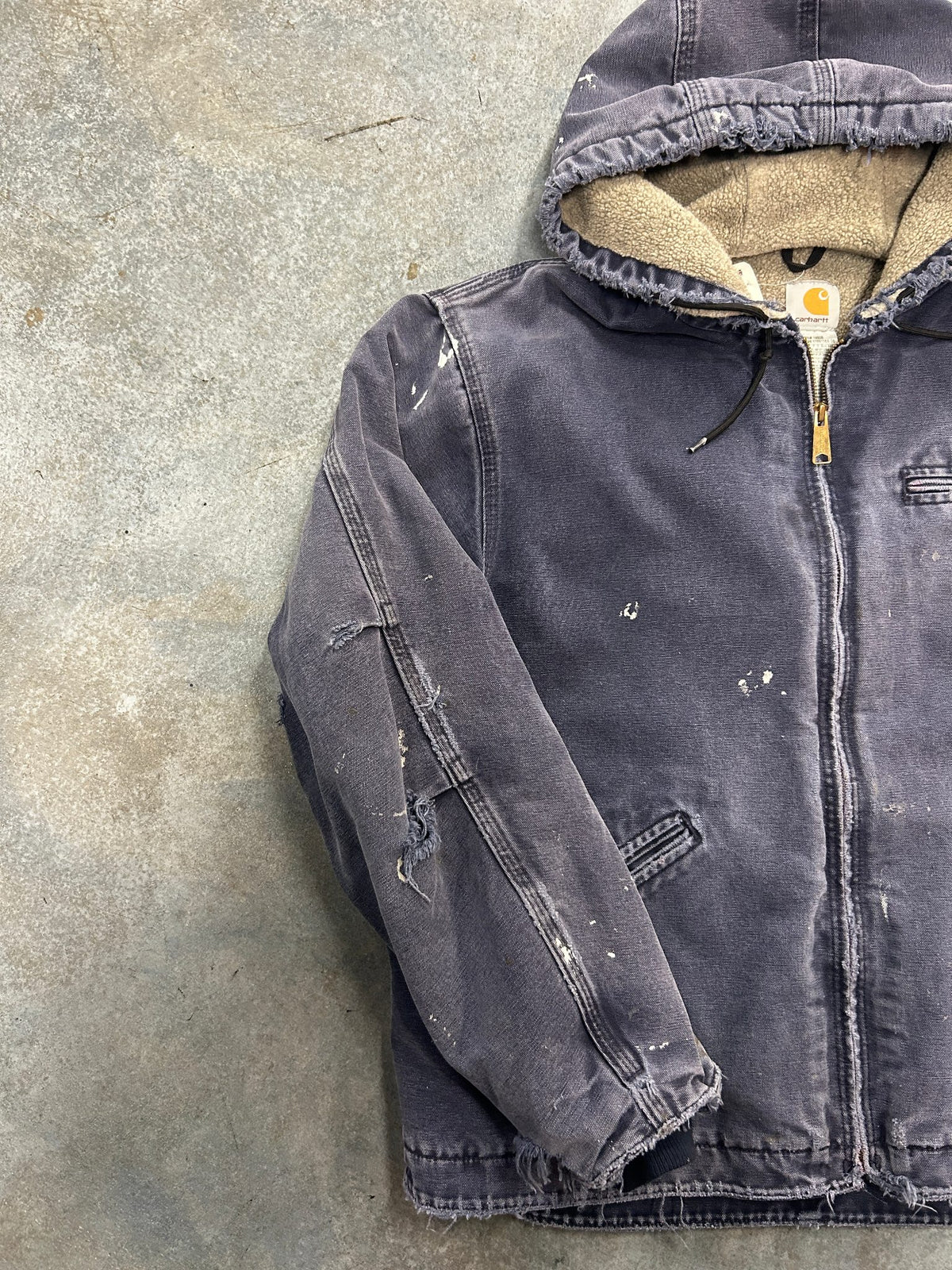 Vintage Carhartt Trash Hooded Jacket Navy Altered