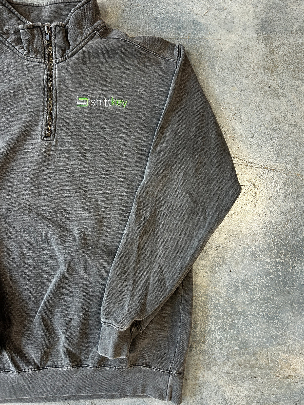 Vintage Shift Key Quarter Zip Gray