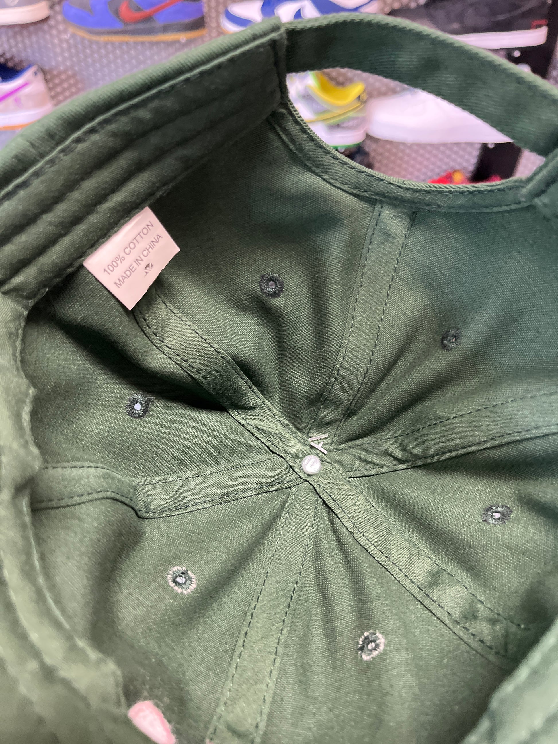 Pink clover green hat OTF