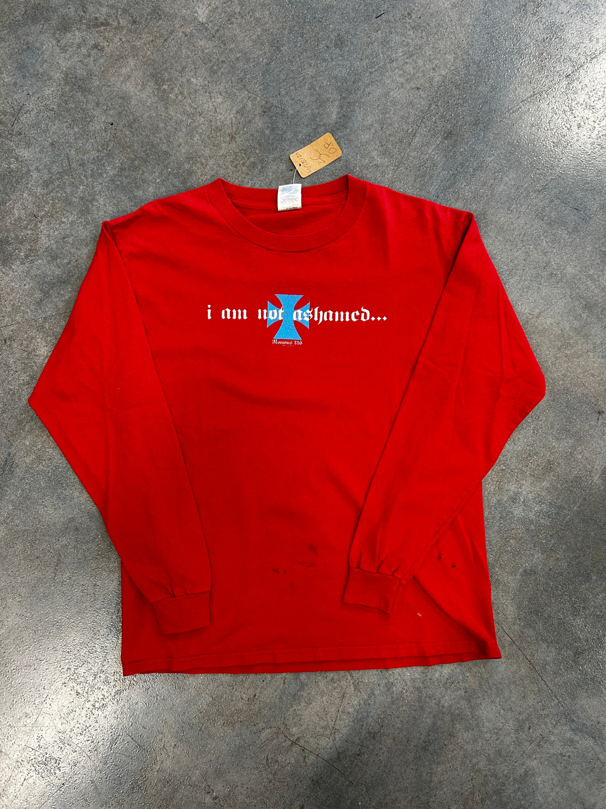 Vintage Delta "I Am Not Ashamed" Romans 1:16 Red Tee