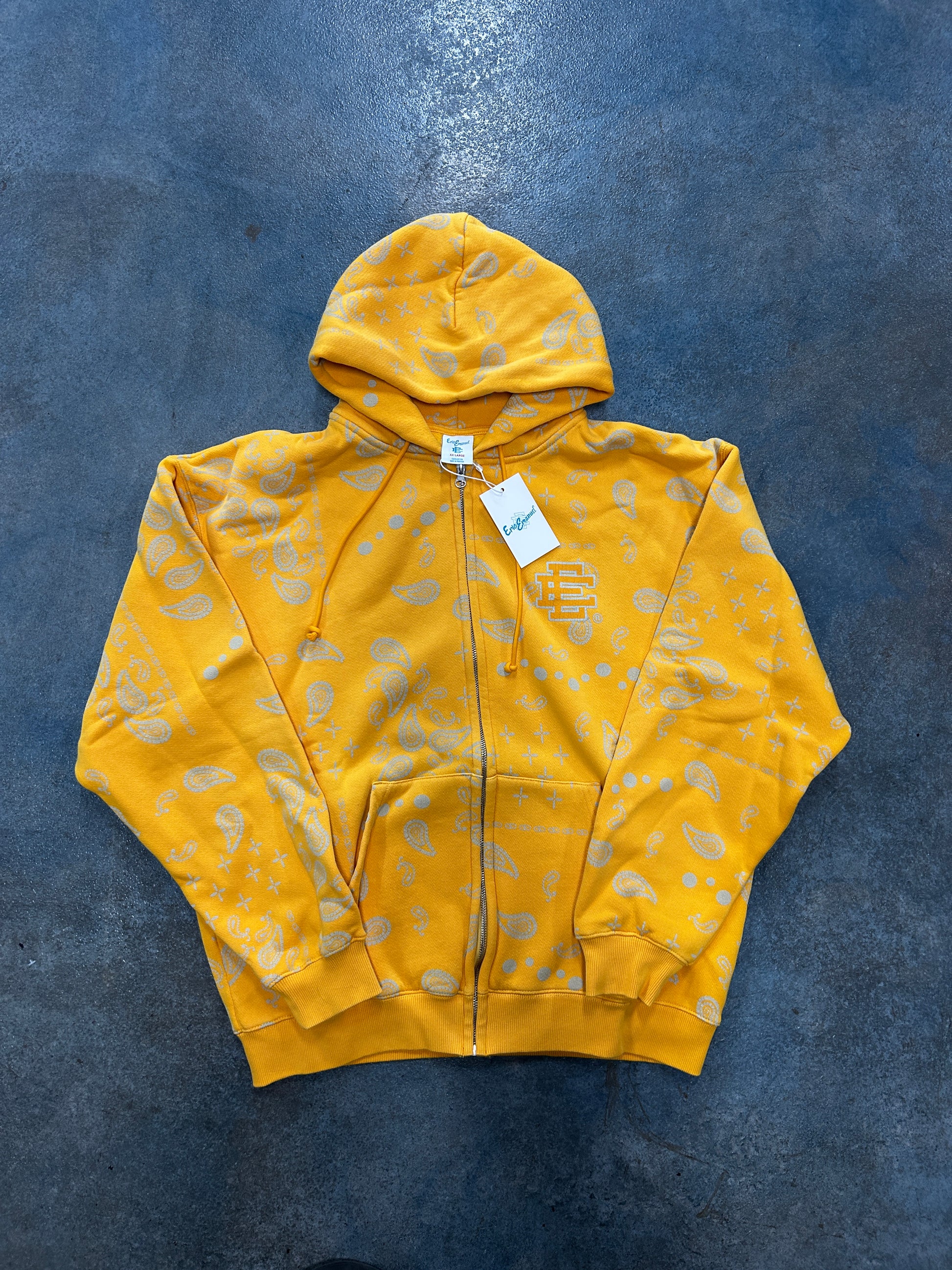 Eric Emanuel EE Zip-Up (SS25) Yellow Paisley B32