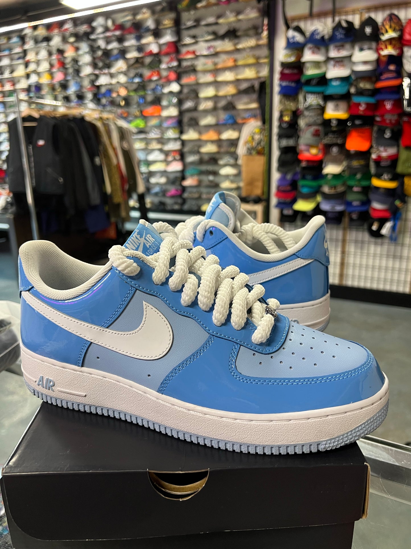Nike Air Force 1 Low '07 LV8 Phychic Blue White Patent