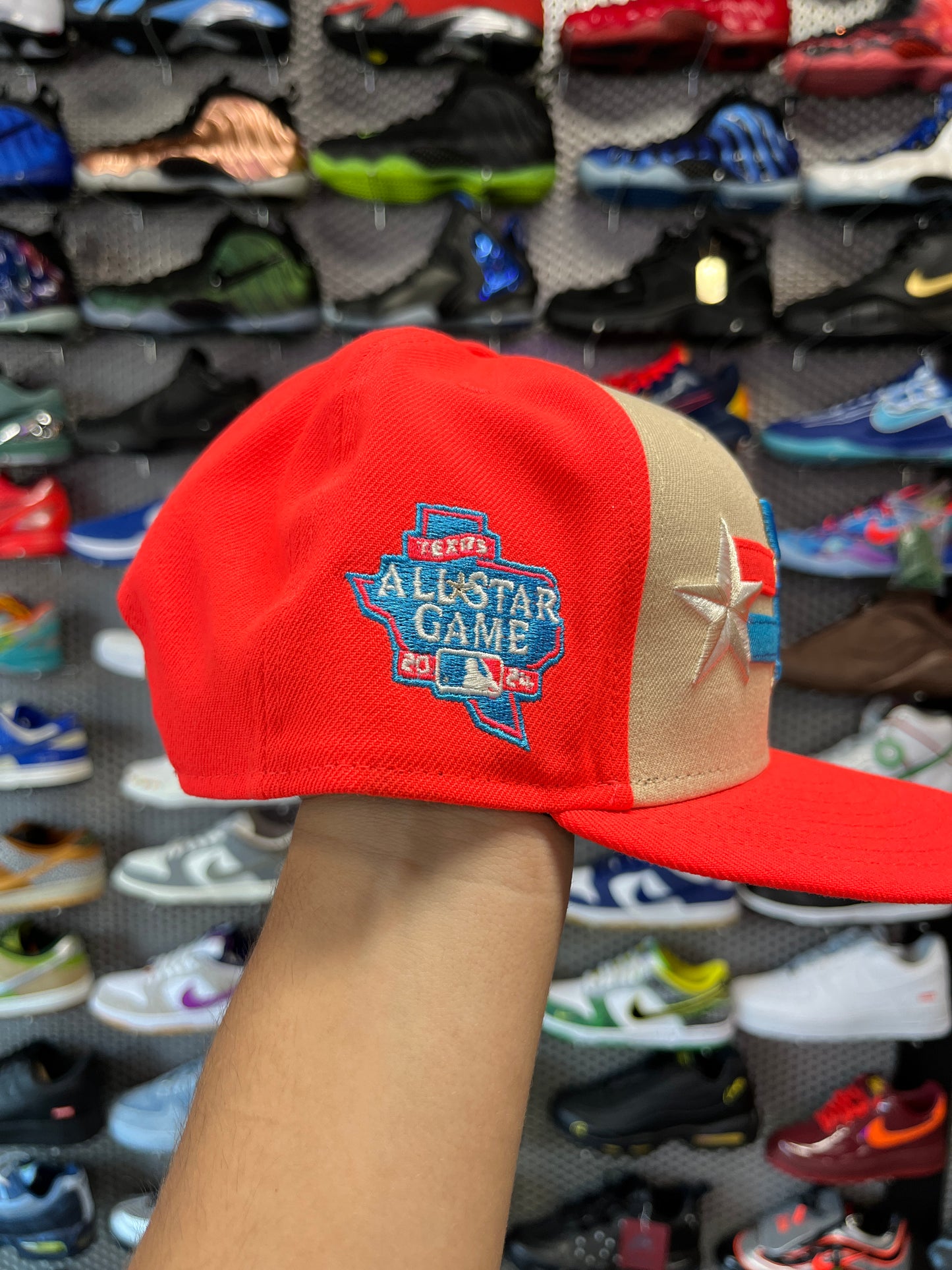 Texas Rangers bright orange allstar game hat OTF