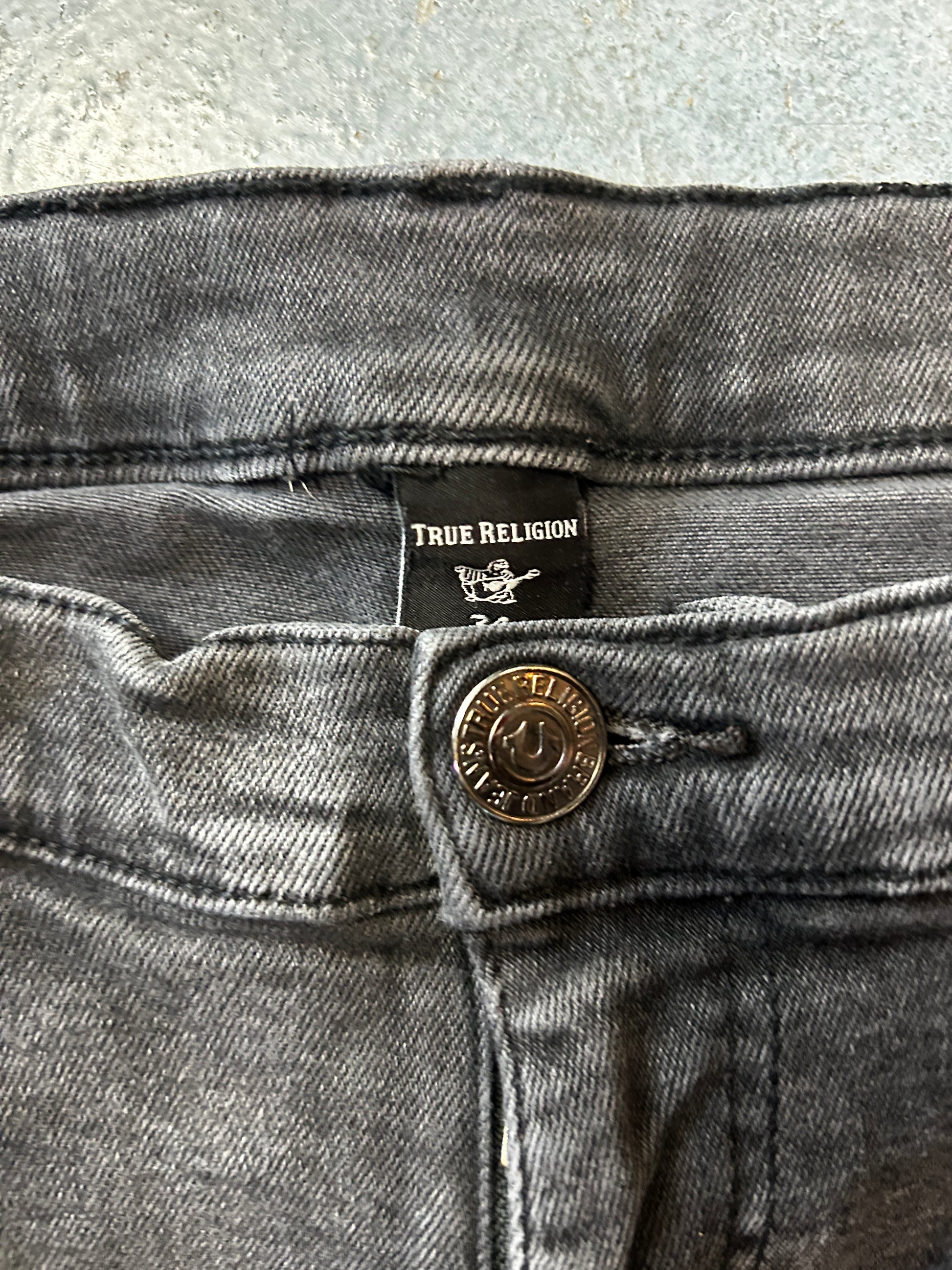 True Religion Black denim Jeans Relaxed Slim 34W (RC) OTF