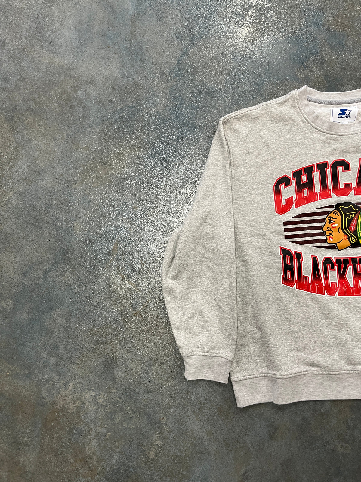 VintageChicago Blackhacks Starter Grey Pull Over