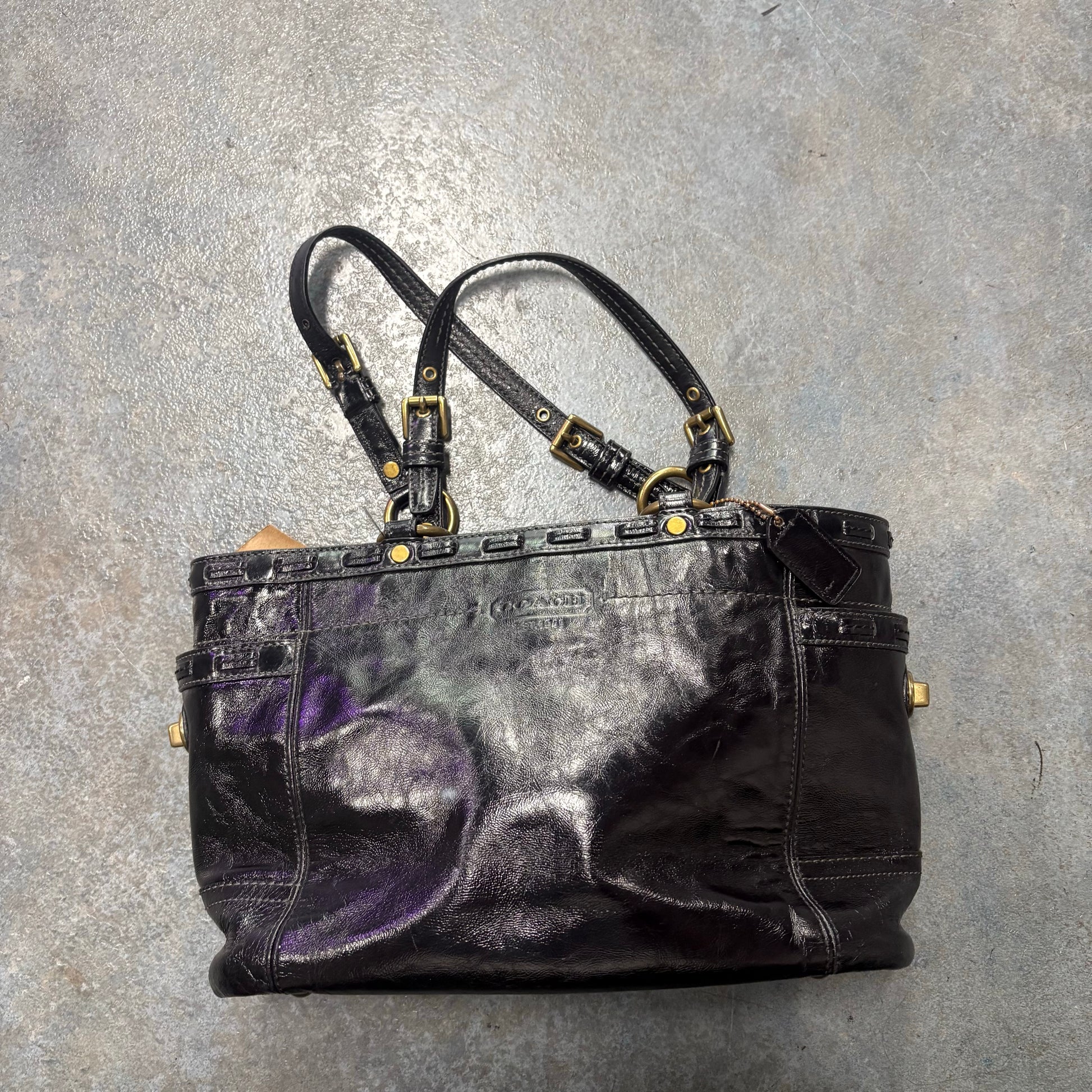 Black Leather Coach Bag
