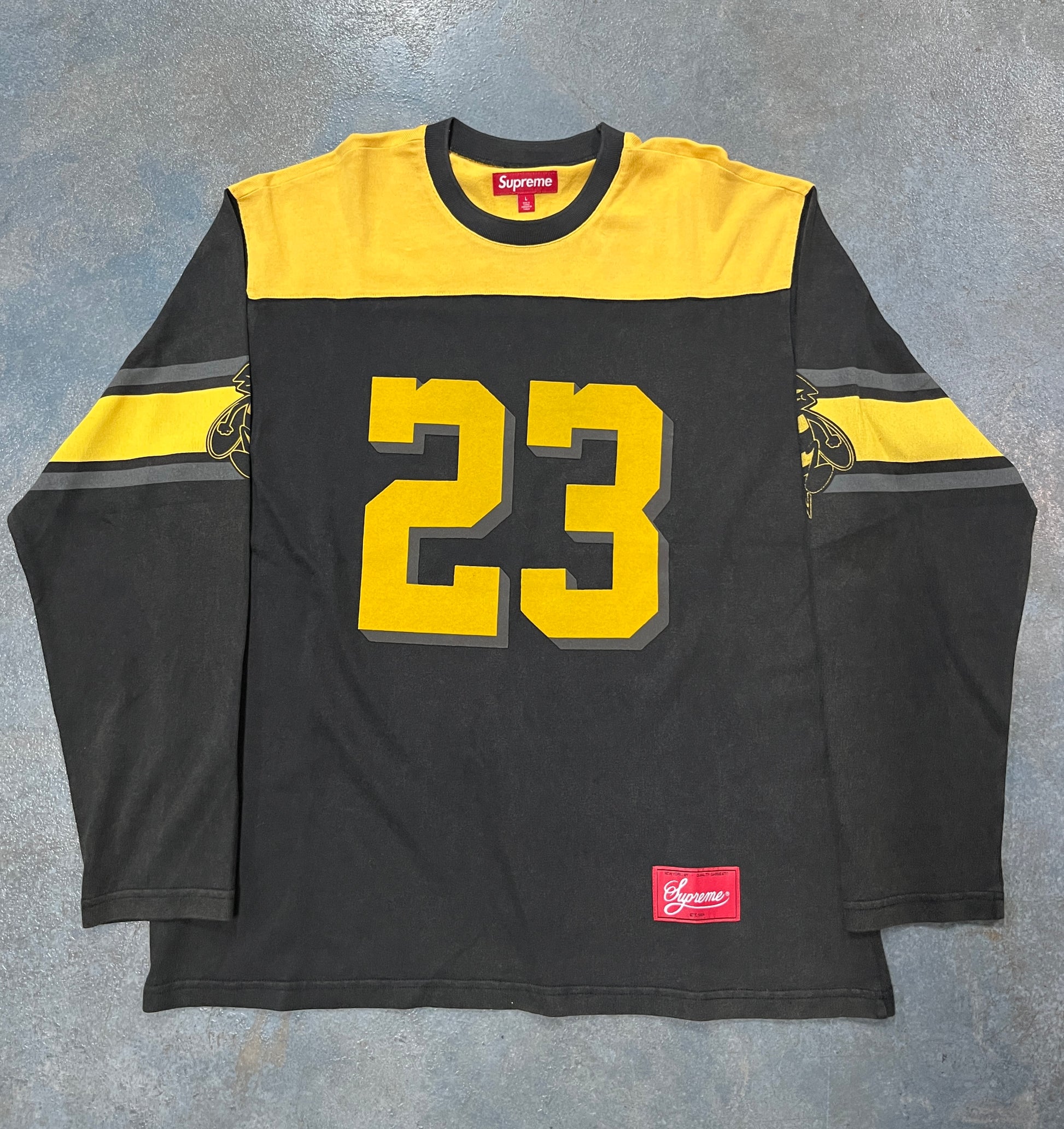 Supreme Football Jersey Top Bumble Bee Black/Yellow OTF (YL)