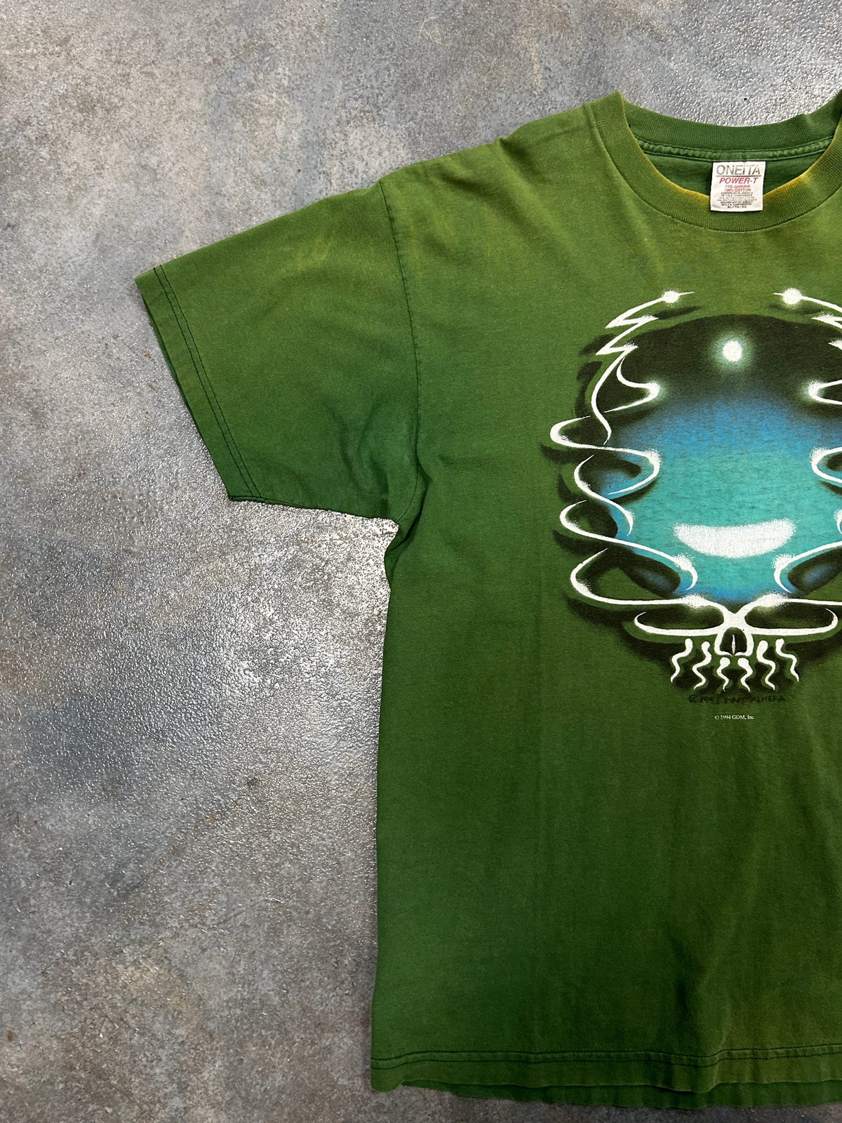 Vintage 1993-1994 Greatful Dead "AIRBRUSH STEALIE" Green Tee