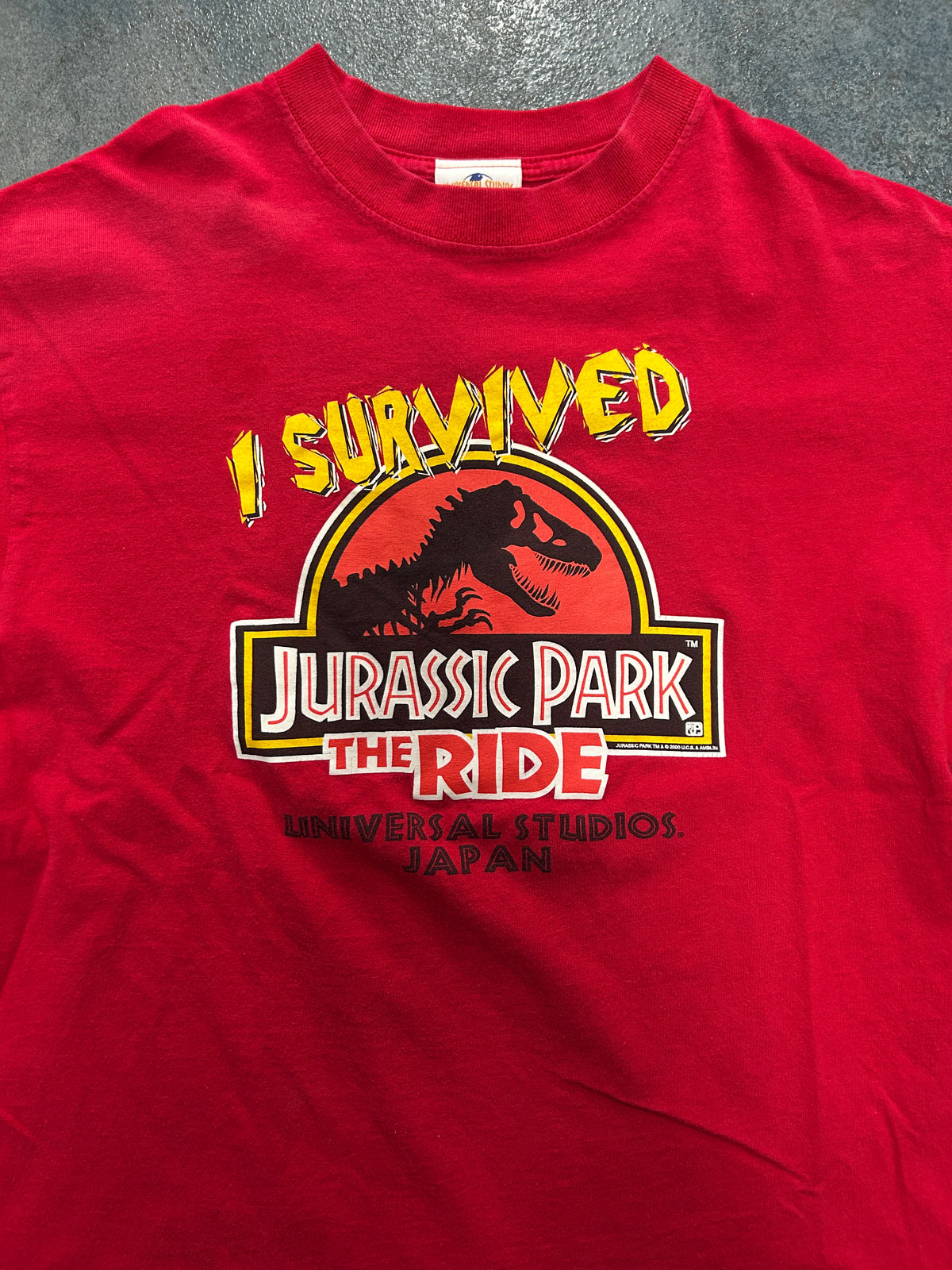 I SURVIVED Jurassic Park Japan Red Tee OTF (YY)