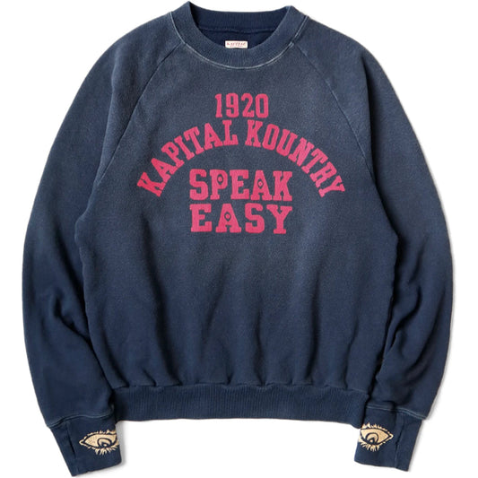 Kapital kountry Fleece Raglan Navy Crewneck