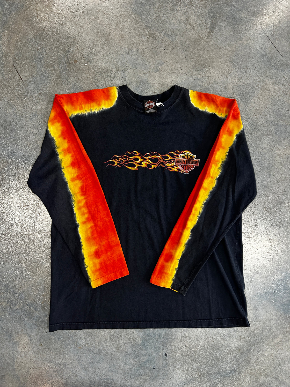 Vintage Harley Davidson Ventura Flaming Long sleeve Black Tee