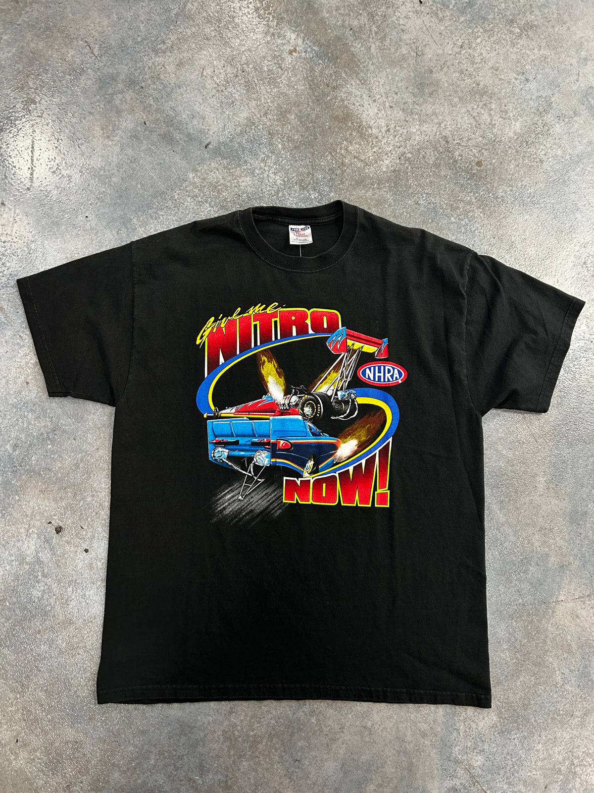 Vintage "Give Me Nitro Now!" Racing Black Tee