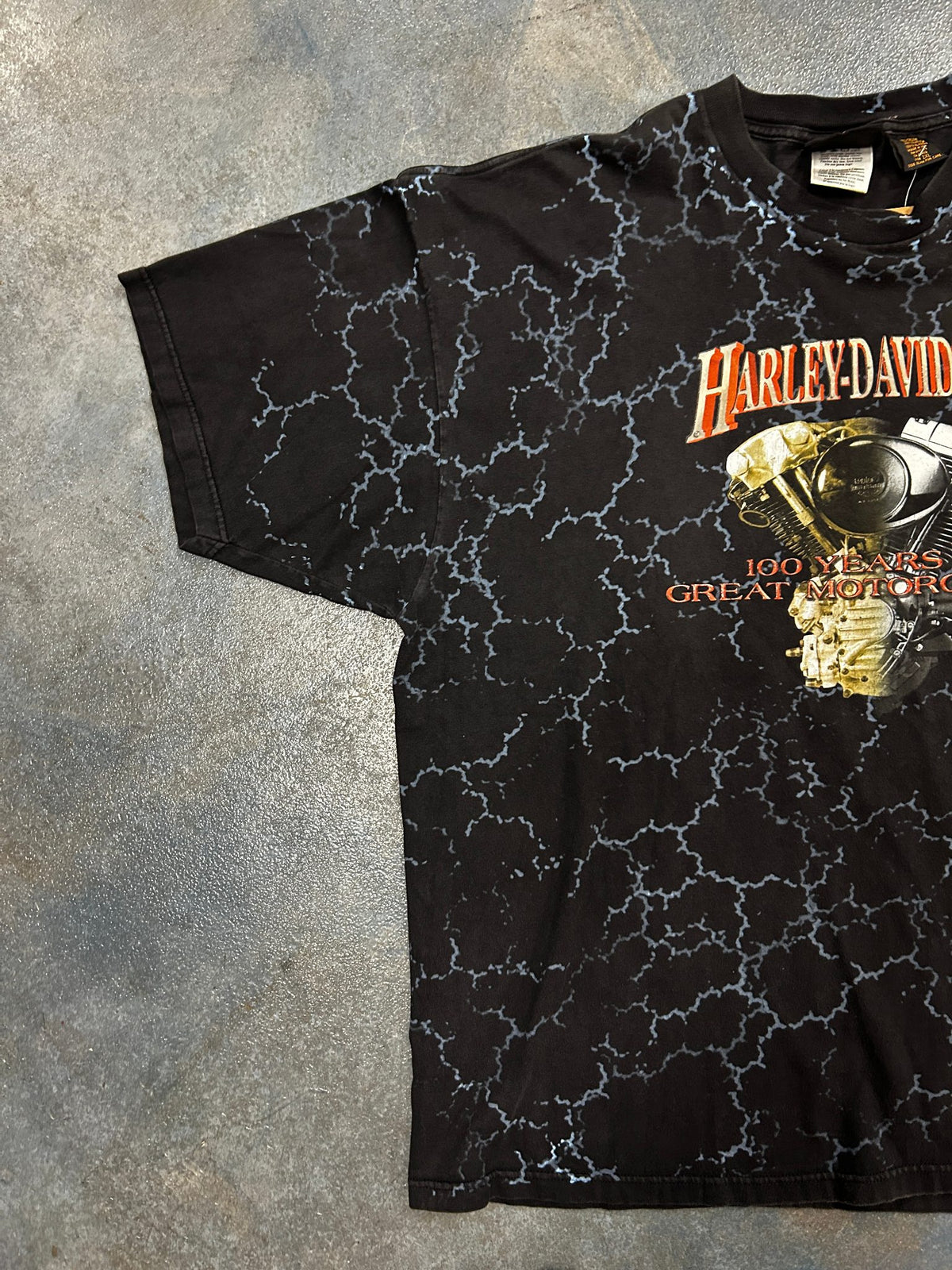 Vintage 2002 Harley Davidson 100 Years Of Great Motorcycles Black Tee
