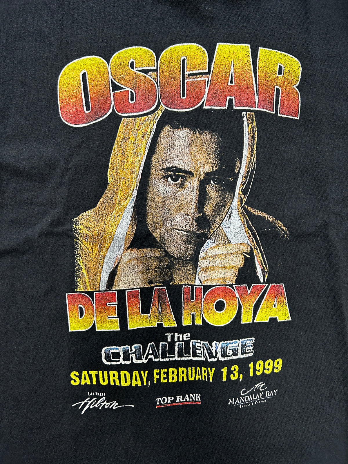 Vintage Boxing Tee Oscar De La Hoya The Challenge 1999 Black Tee OTF