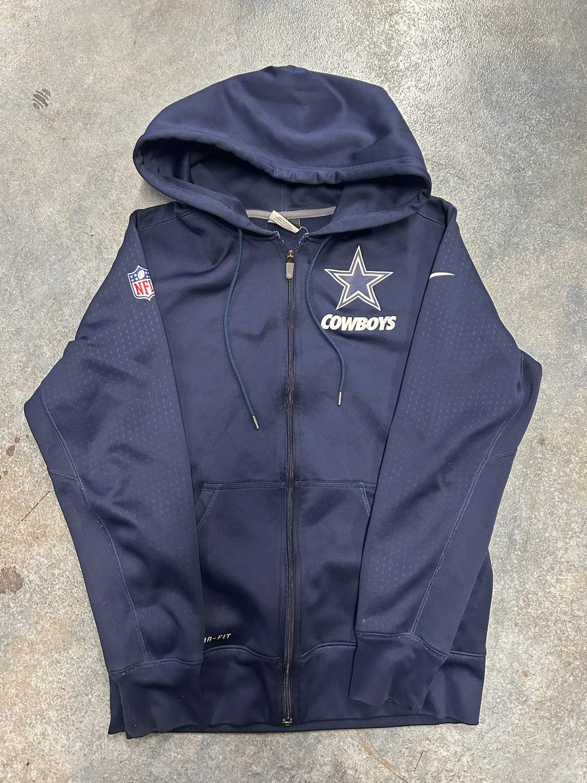Nike Therma-FIT NFL Dallas Cowboys Full Zip Hoodie Navy