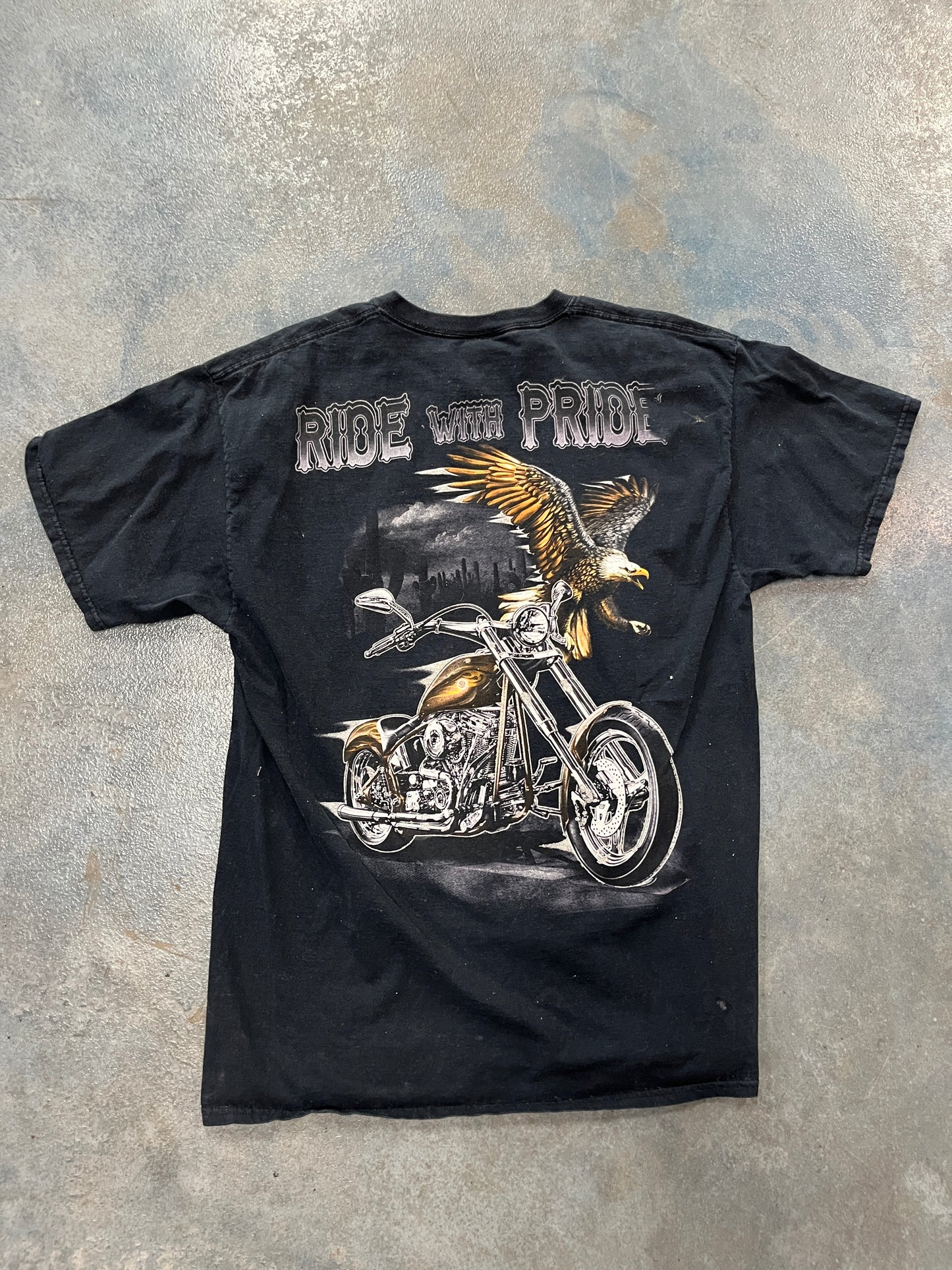 Vintage Harley Davidson “Ride With Pride” VTG Biker Eagle T-Shirt (RC) B1