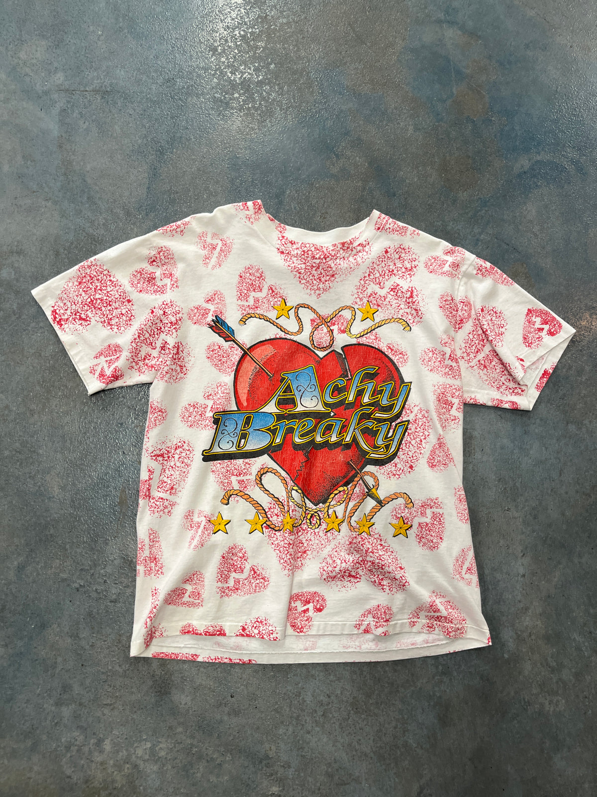 Vintage 90s Billy Ray Cyrus “Achy Breaky Heart” White Graphic T-Shirt OTF